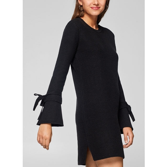 ESPRIT Women's Knit Bow Sleeve Dress Sz S - Picture 2 of 8
